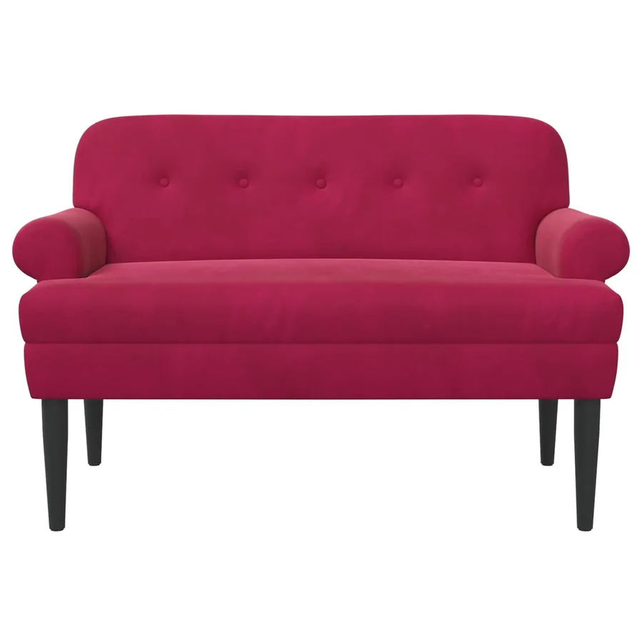 Canapé love seat avec capitonnage en boutons Bordeaux Velours - 3