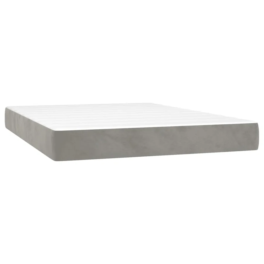 Sommier à lattes de lit et matelas Gris clair 140x190cm Velours - 6
