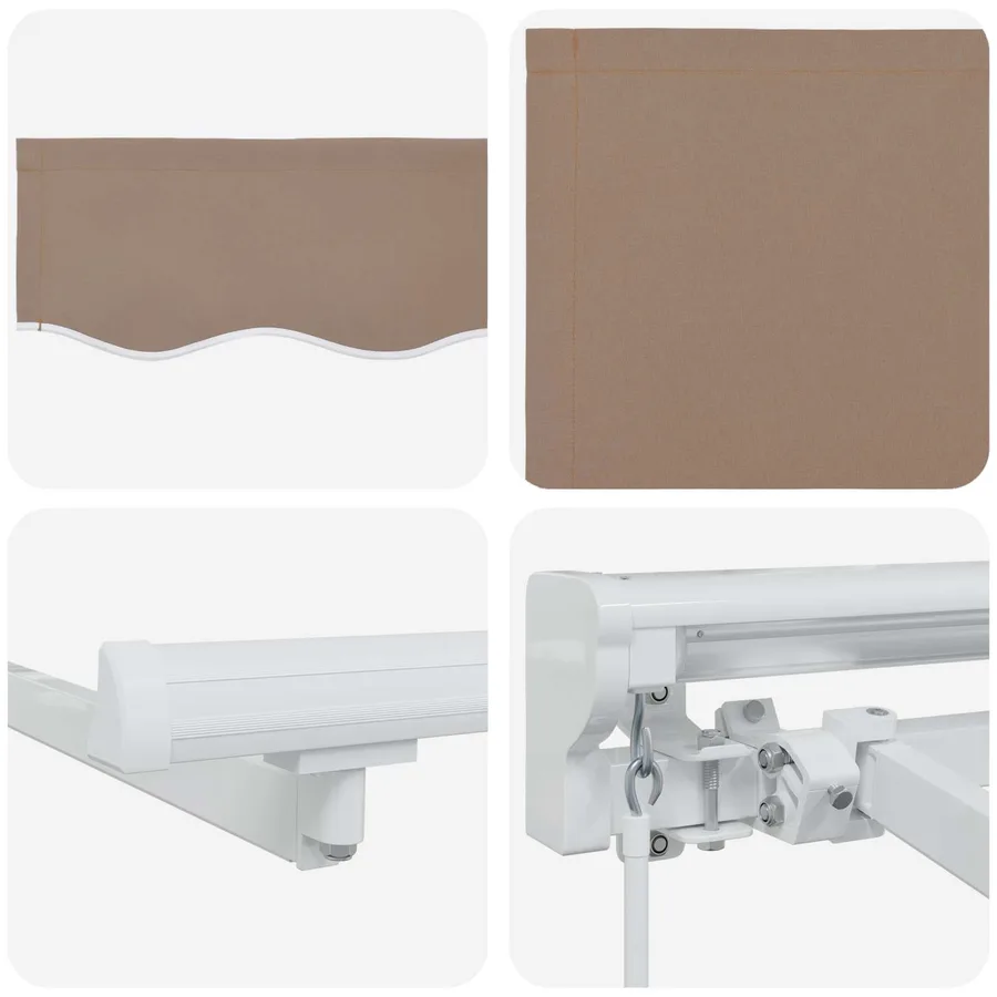 Cadre de store manuel avec LEDs Taupe 4 × 3 m - 6