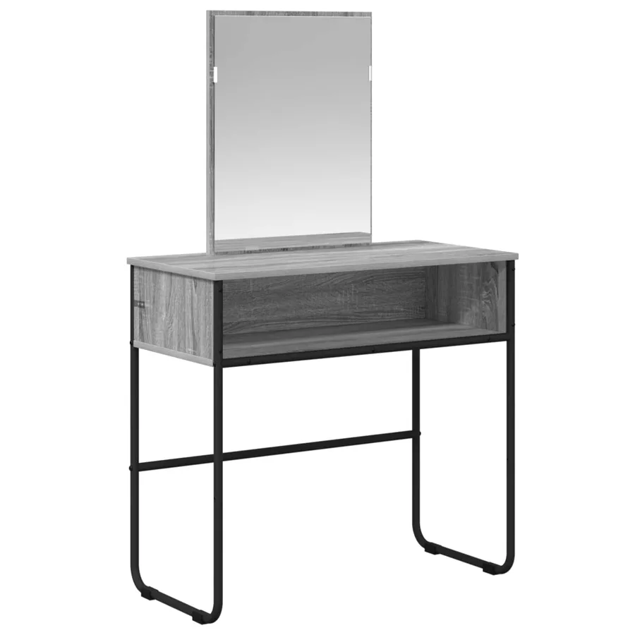 Table de Toilette avec étagère Sonoma gris 81 x 40 x 131 cm - 2