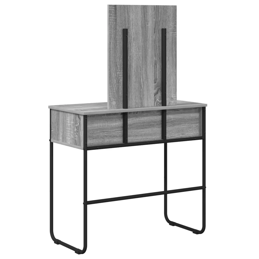 Table de Toilette avec étagère Sonoma gris 81 x 40 x 131 cm - 6