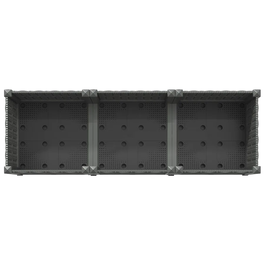 Jardinière avec Roues Gris clair 120 x 40 x 48 cm PP - 5
