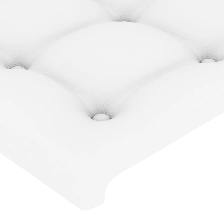 Tête de lit avec oreilles Blanc 163x23x118/128 cm Similicuir - 5