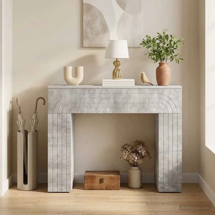 Table basse Gris béton 102 x 35 x 75 cm Bois d'ingénierie