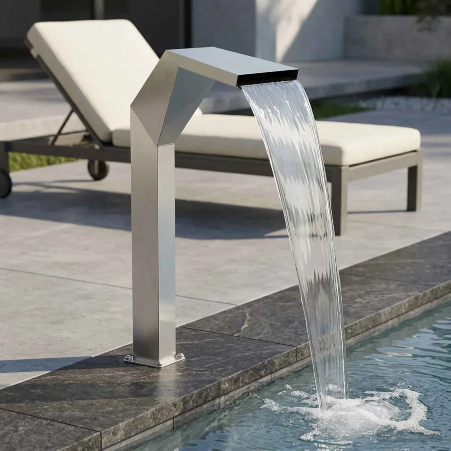 Chute d'eau de Piscine Acier inoxydable 50 x 30 x 90 cm Argenté