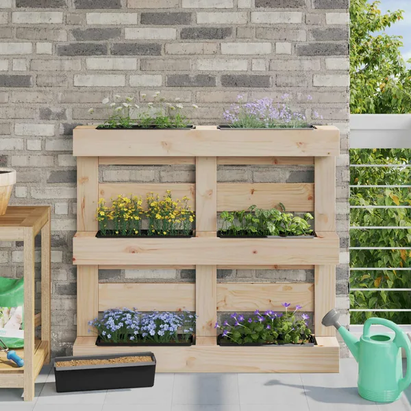 Caisses à fleurs pour palettes Euro 12 pcs Noir