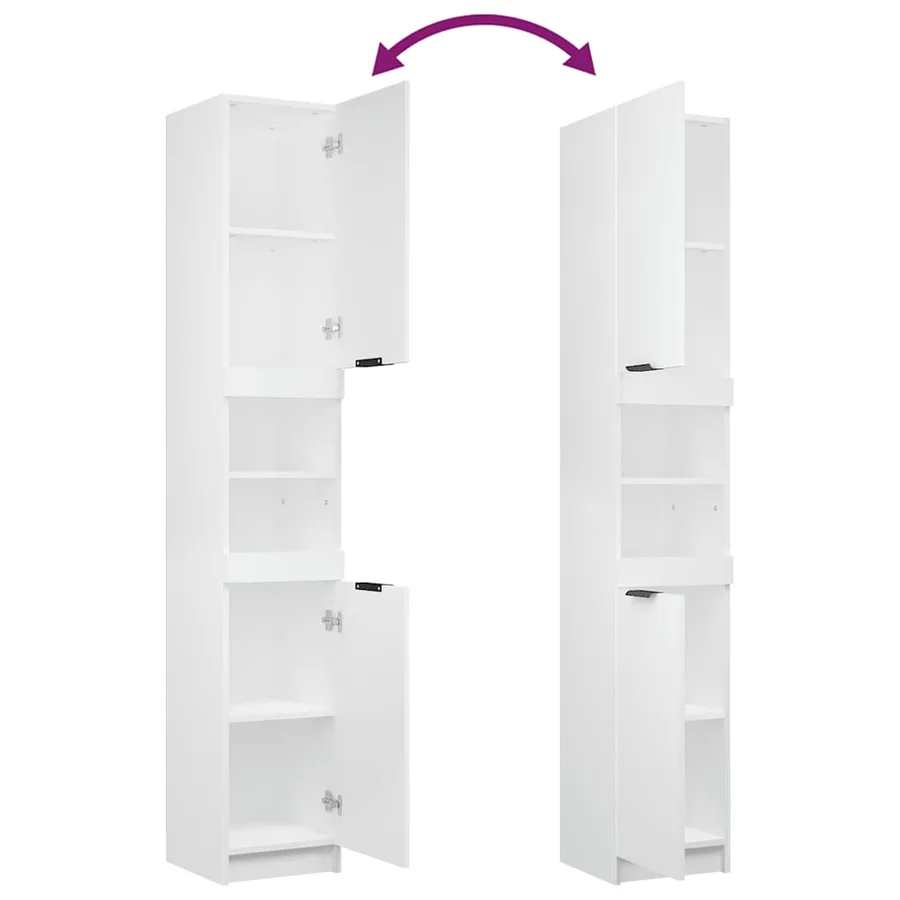 Armoire de salle de bain blanc 32x34x188,5 cm bois d'ingénierie - 10