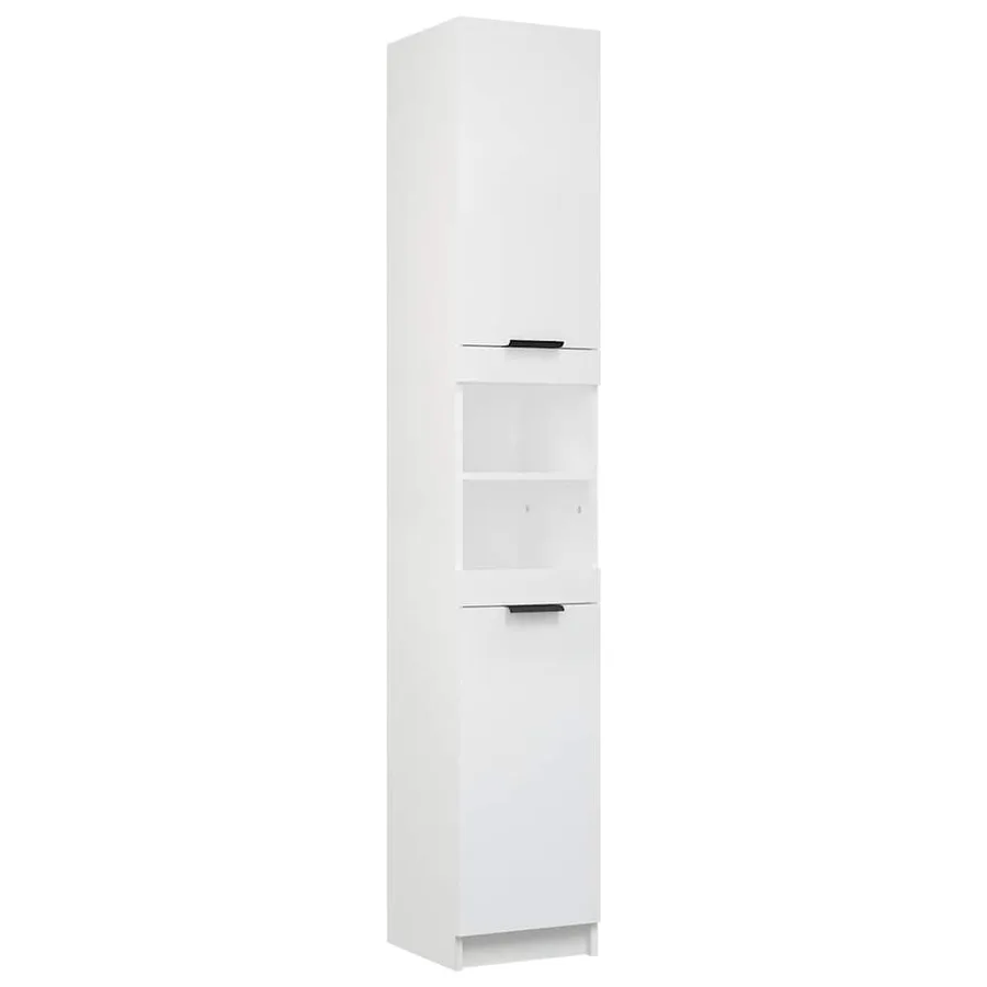 Armoire de salle de bain blanc 32x34x188,5 cm bois d'ingénierie - 2