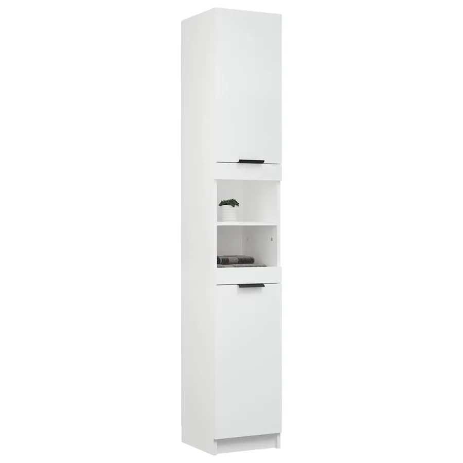 Armoire de salle de bain blanc 32x34x188,5 cm bois d'ingénierie - 5