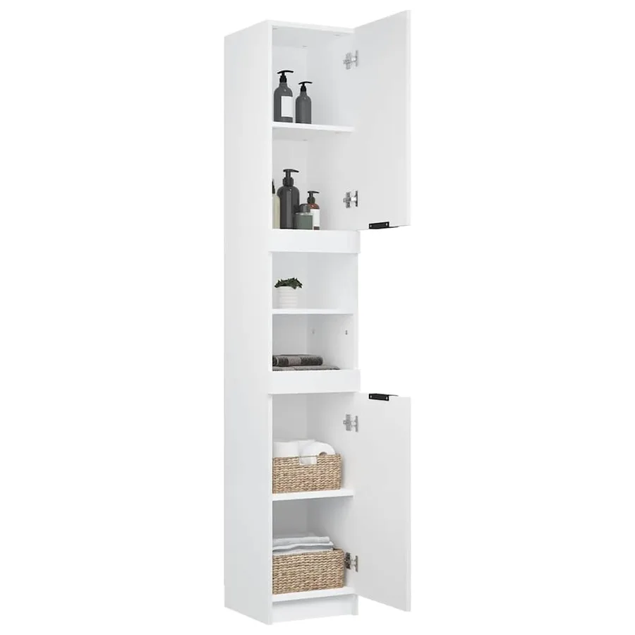 Armoire de salle de bain blanc 32x34x188,5 cm bois d'ingénierie - 6