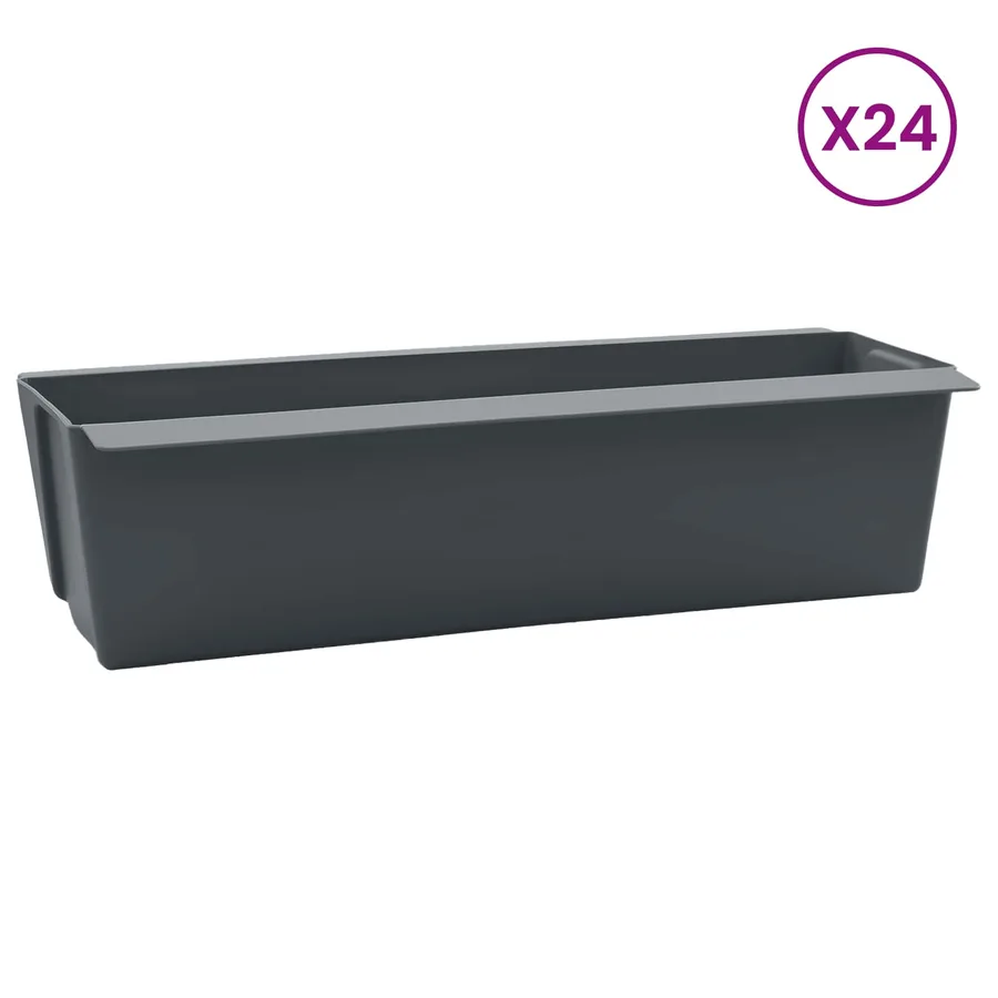 Caisses à fleurs pour palettes Euro 24 pcs Gris - 3