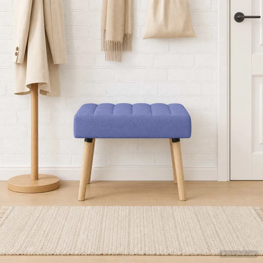 Banc capitonné canal Bleu denim 60 x 40 x 45 cm Tissu - 3