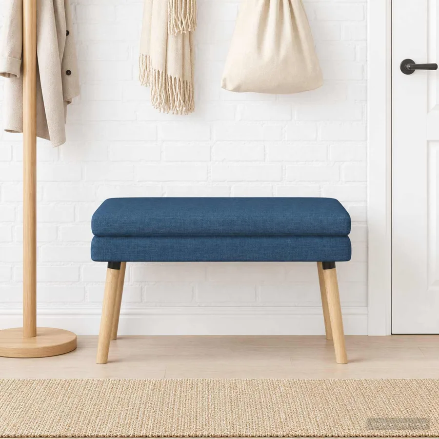 Banc à double couche Bleu 80 x 40 x 47 cm Tissu - 4