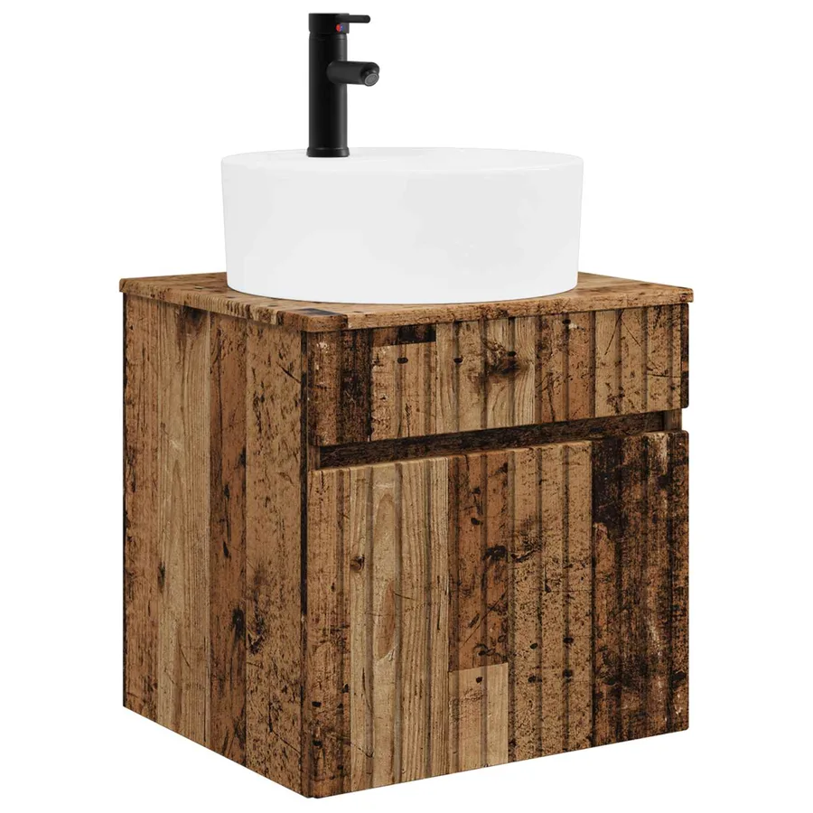 Meuble de lavabo mural Bois ancien 49 x 44,5 x 65 cm - 2