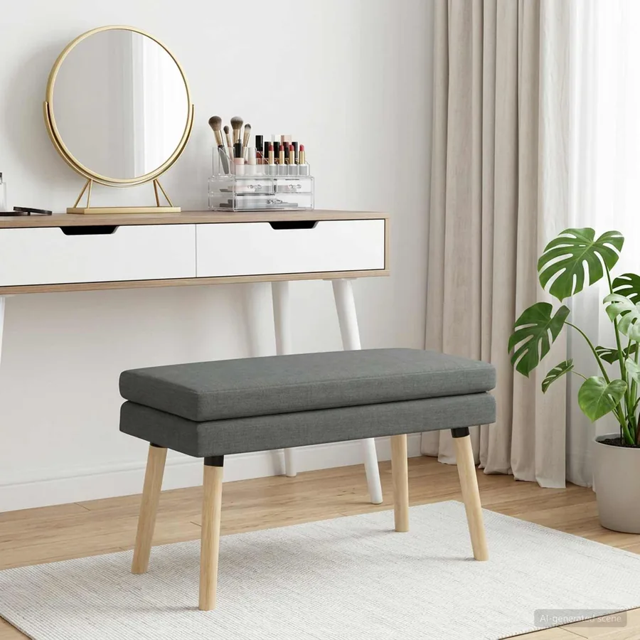 Banc à double couche Gris foncé 80 x 40 x 47 cm Tissu
