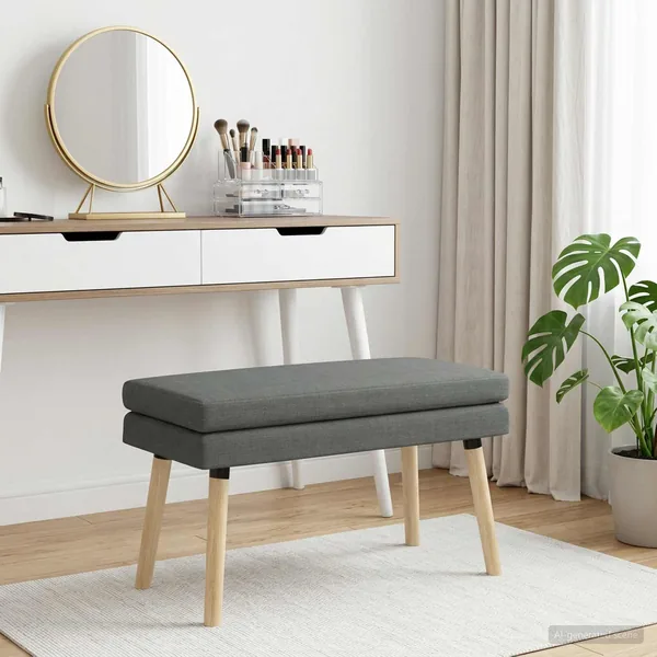 Banc à double couche Gris foncé 80 x 40 x 47 cm Tissu