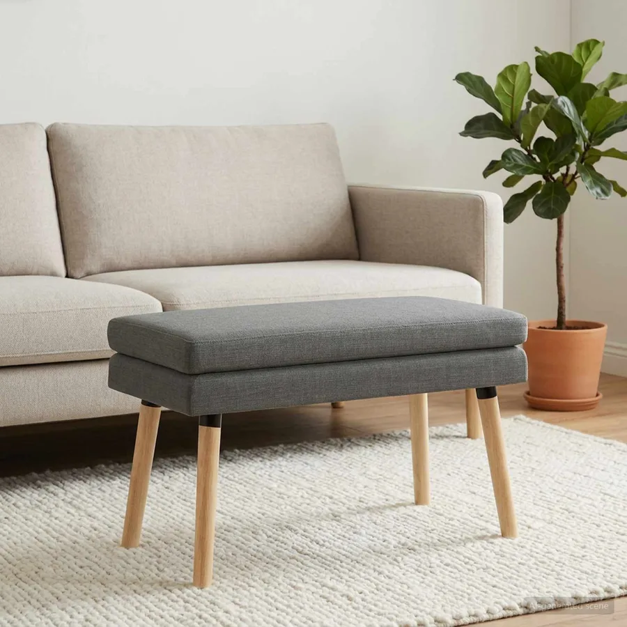 Banc à double couche Gris foncé 80 x 40 x 47 cm Tissu - 3