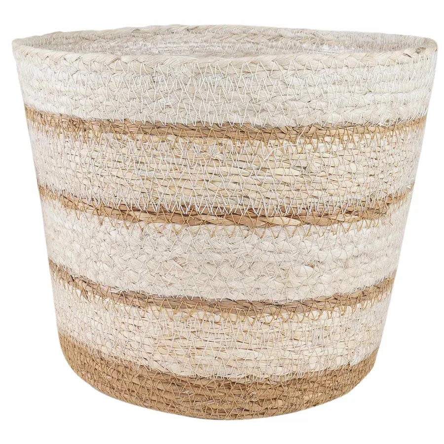 Paniers à plantes en herbe de mer 3 pcs Naturel, Blanc et Beige - 2