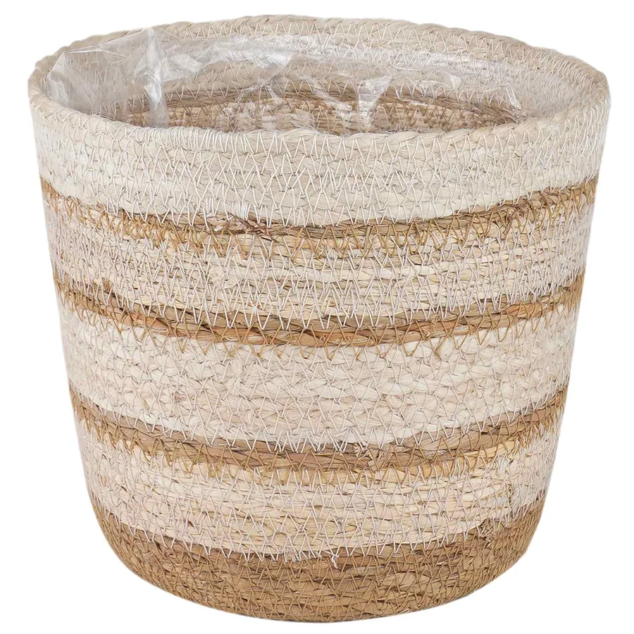 Paniers à plantes en herbe de mer 3 pcs Naturel, Blanc et Beige - 3