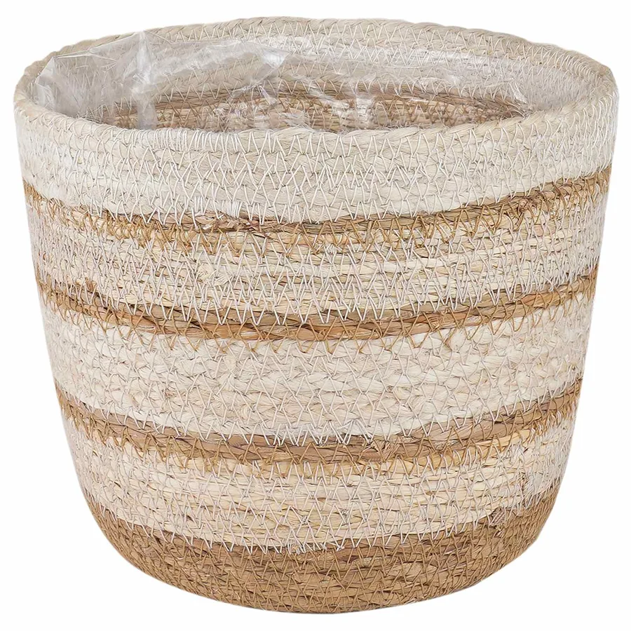 Paniers à plantes en herbe de mer 3 pcs Naturel, Blanc et Beige - 4