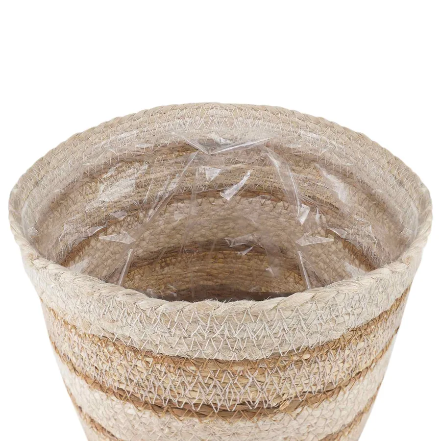 Paniers à plantes en herbe de mer 3 pcs Naturel, Blanc et Beige - 5