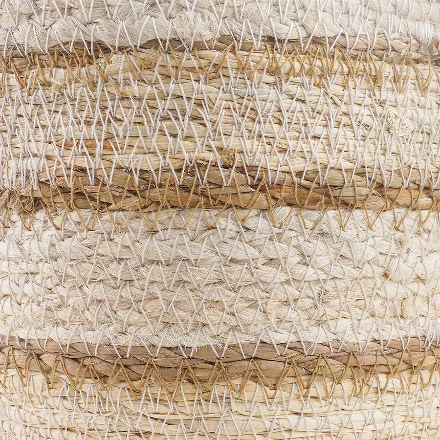 Paniers à plantes en herbe de mer 3 pcs Naturel, Blanc et Beige - 6