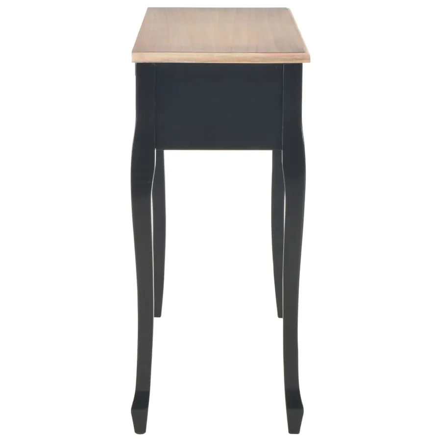 Table de console et coiffeuse avec 3 tiroirs Noir - 4