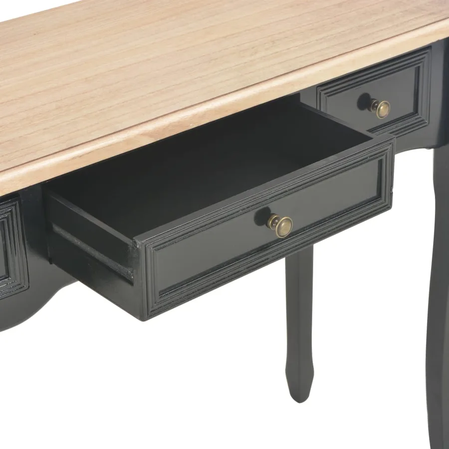 Table de console et coiffeuse avec 3 tiroirs Noir - 7