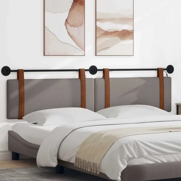 Tête de lit suspendue Avec lumière LED Taupe PU antique