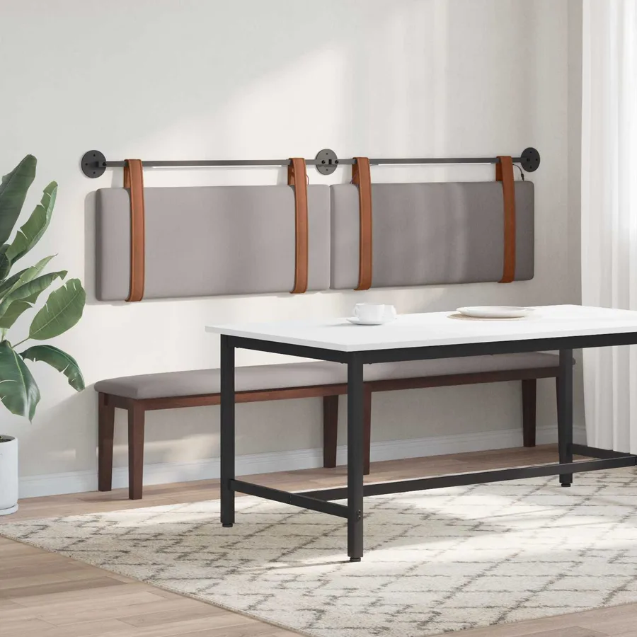 Tête de lit suspendue Avec lumière LED Taupe PU antique - 4