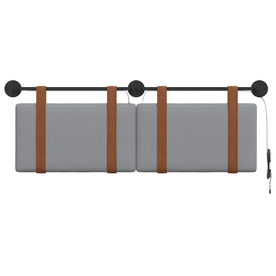 Tête de lit suspendue Avec lumière LED Gris clair PU antique - 6