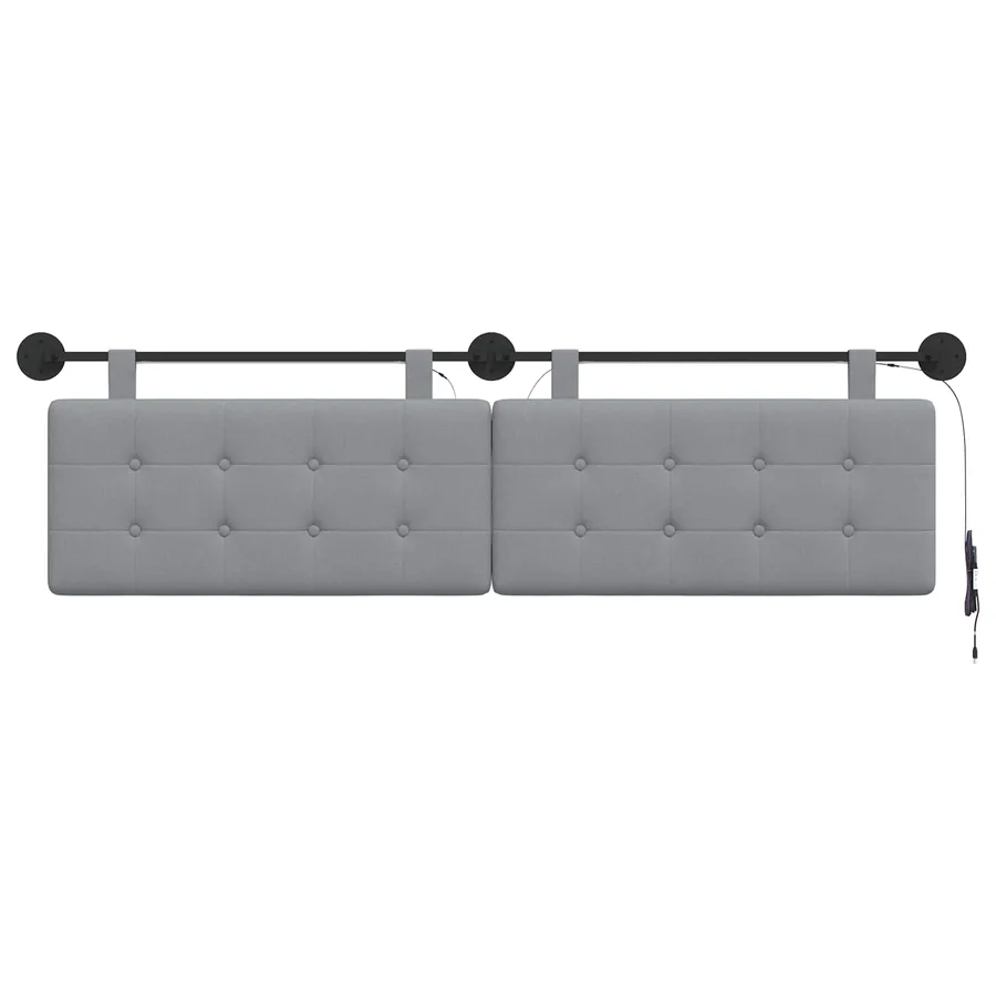 Tête de lit suspendue Avec lumière LED Gris clair Tissu - 6