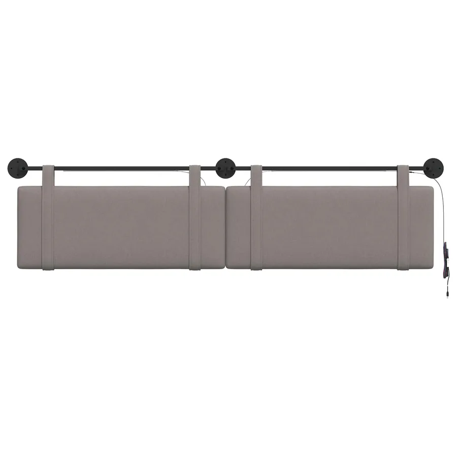 Tête de lit suspendue Avec lumière LED Taupe Tissu - 6