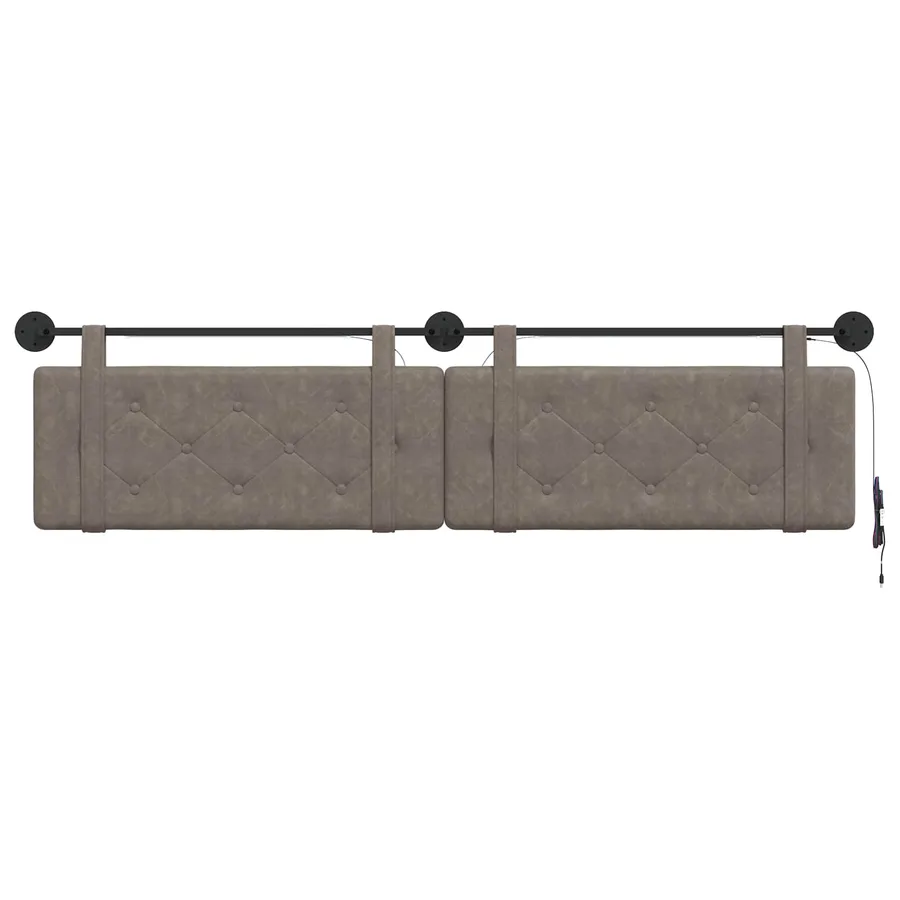 Tête de lit suspendue Avec lumière LED Gris PU antique - 6