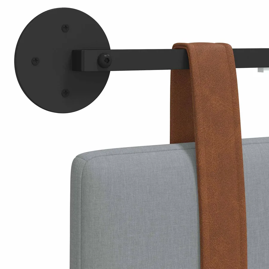 Tête de lit suspendue Avec lumière LED Gris clair PU antique - 8