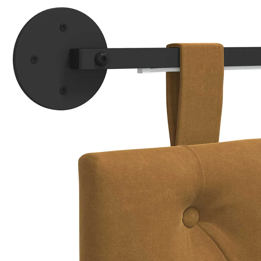 Tête de lit suspendue Avec lumière LED Marron Velours - 8