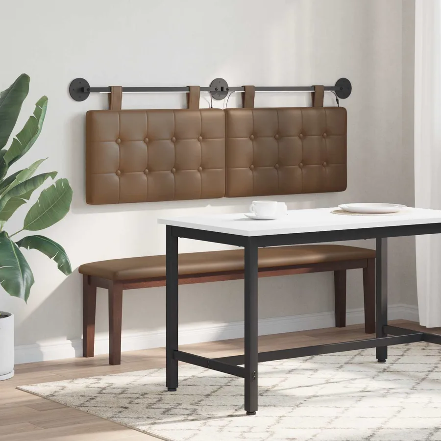 Tête de lit suspendue Avec lumière LED Cappuccino Simili cuir - 4