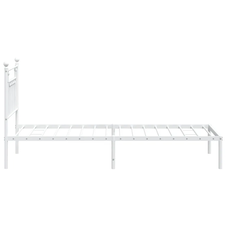 Cadre de lit métal sans matelas avec tête de lit blanc 80x200cm - 7
