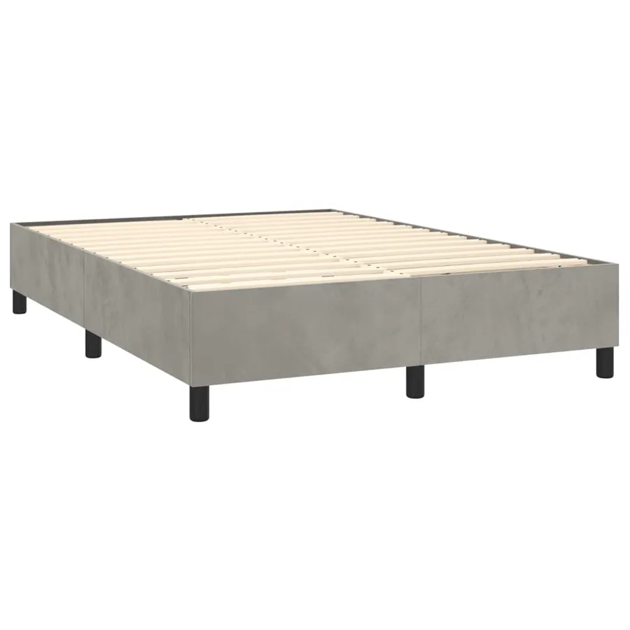 Sommier à lattes de lit matelas et LED Gris clair 140x190 cm - 5