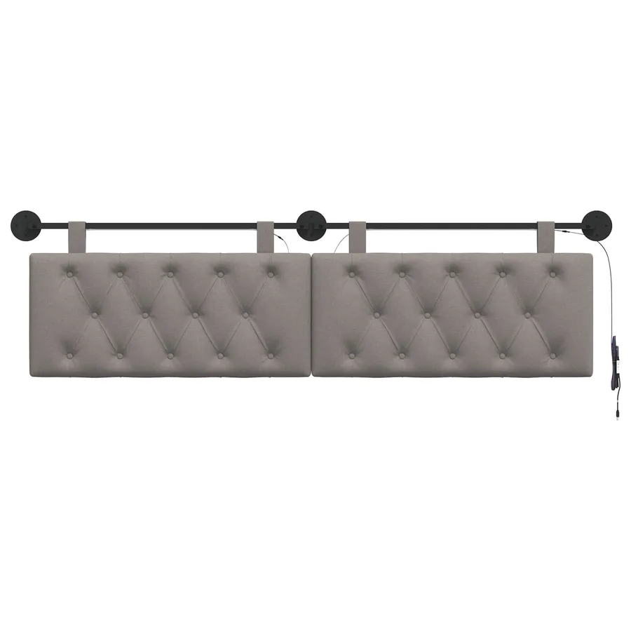 Tête de lit suspendue Avec lumière LED Taupe Tissu - 6