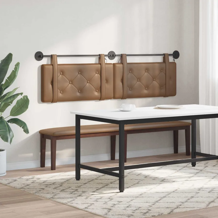 Tête de lit suspendue Avec lumière LED Cappuccino Simili cuir - 4