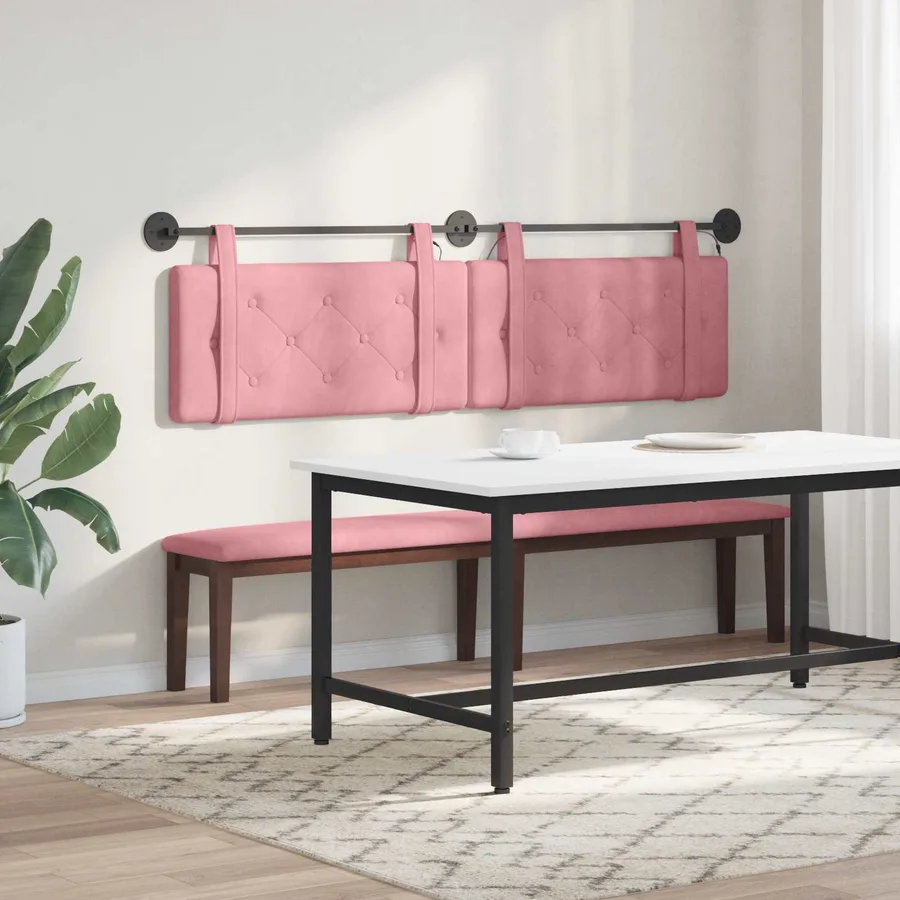 Tête de lit suspendue Avec lumière LED Rose Velours - 4