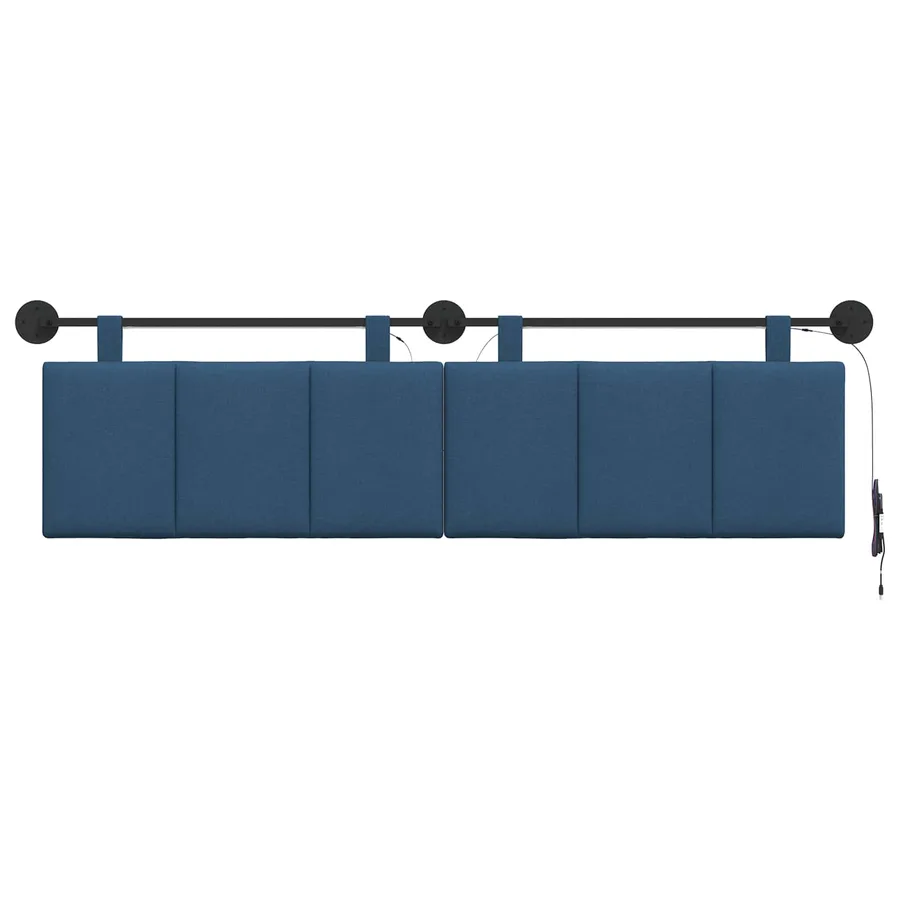 Tête de lit suspendue Avec lumière LED Bleu Tissu - 6