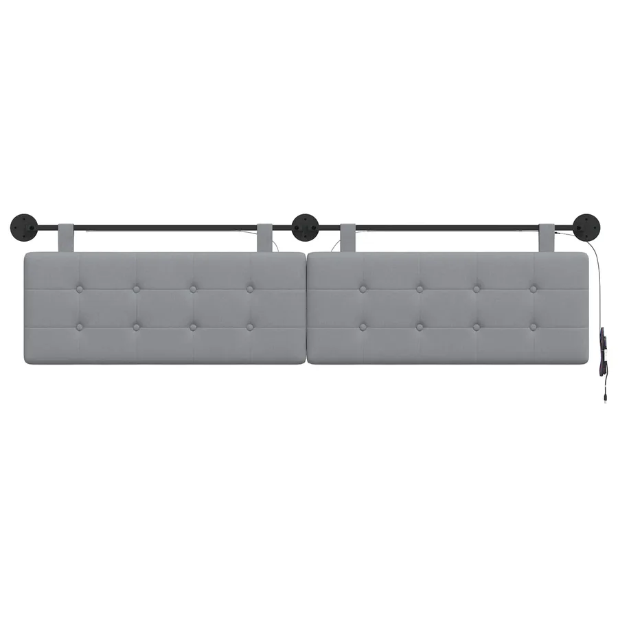 Tête de lit suspendue Avec lumière LED Gris clair Tissu - 6
