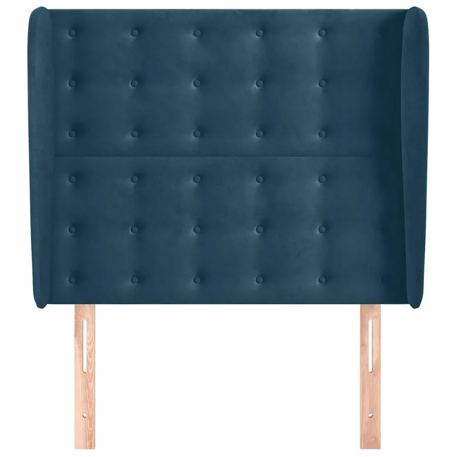 Tête de lit avec oreilles Bleu foncé 83x23x118/128 cm Velours - 3