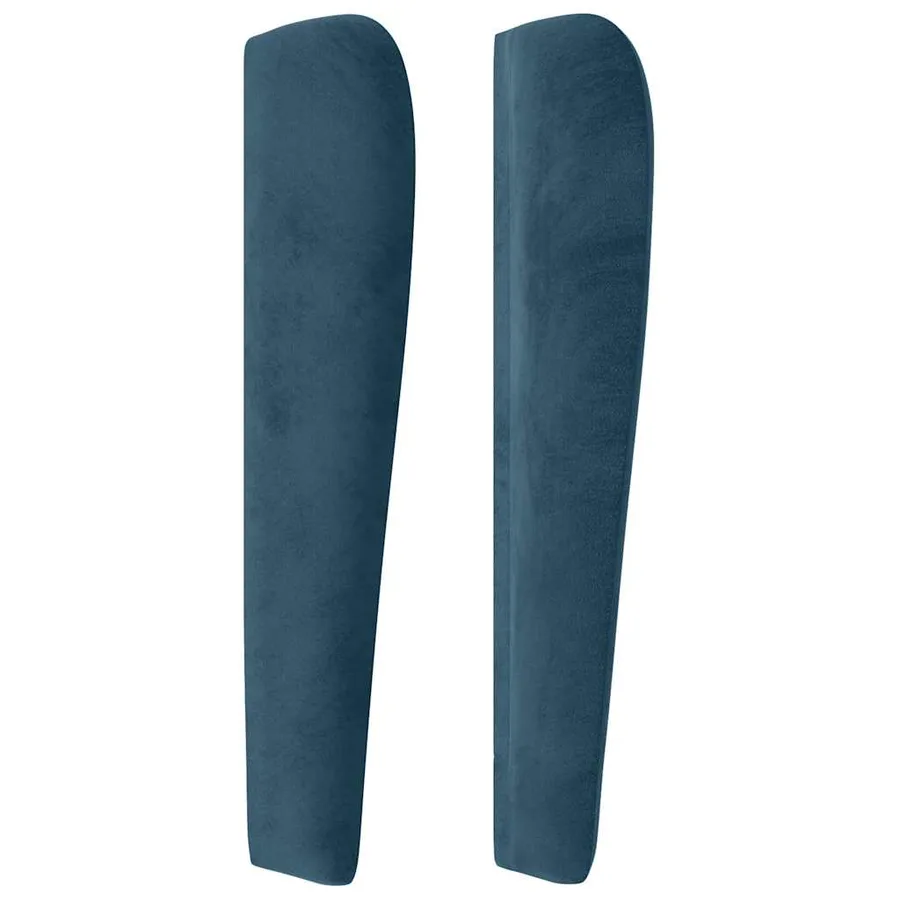 Tête de lit avec oreilles Bleu foncé 83x23x118/128 cm Velours - 4