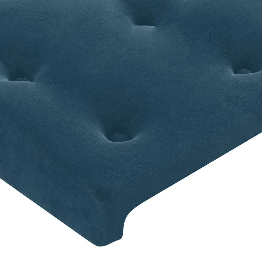 Tête de lit avec oreilles Bleu foncé 83x23x118/128 cm Velours - 5