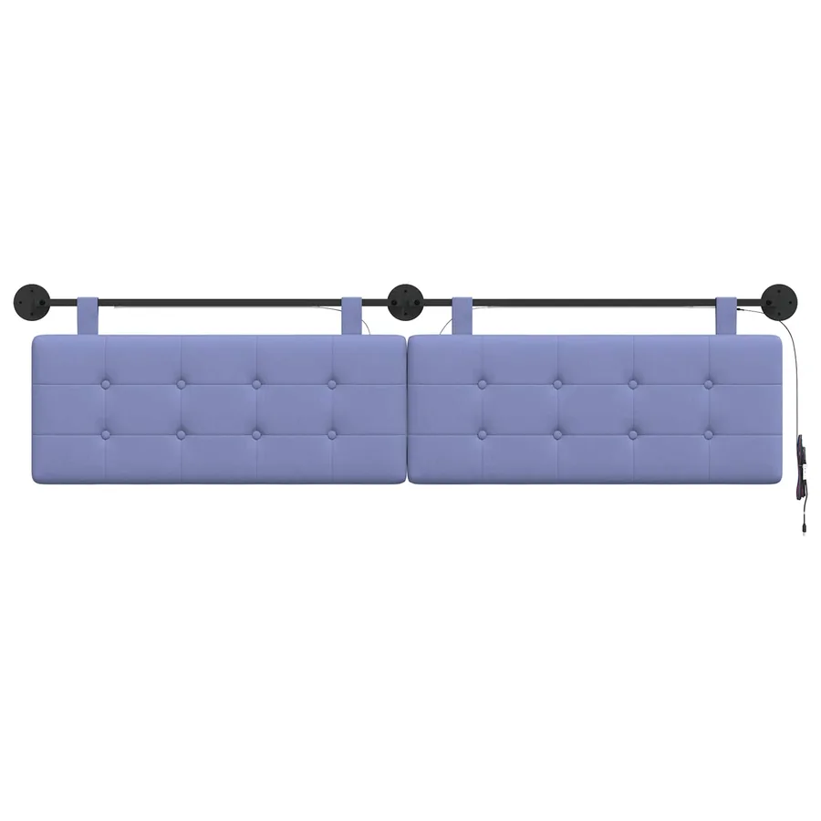 Tête de lit suspendue Avec lumière LED Bleu denim Tissu - 6