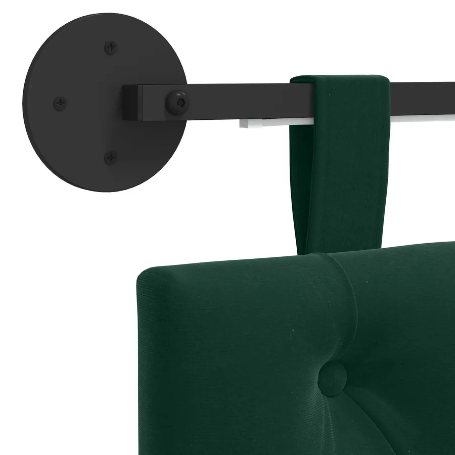 Tête de lit suspendue Avec lumière LED Vert foncé Velours - 8