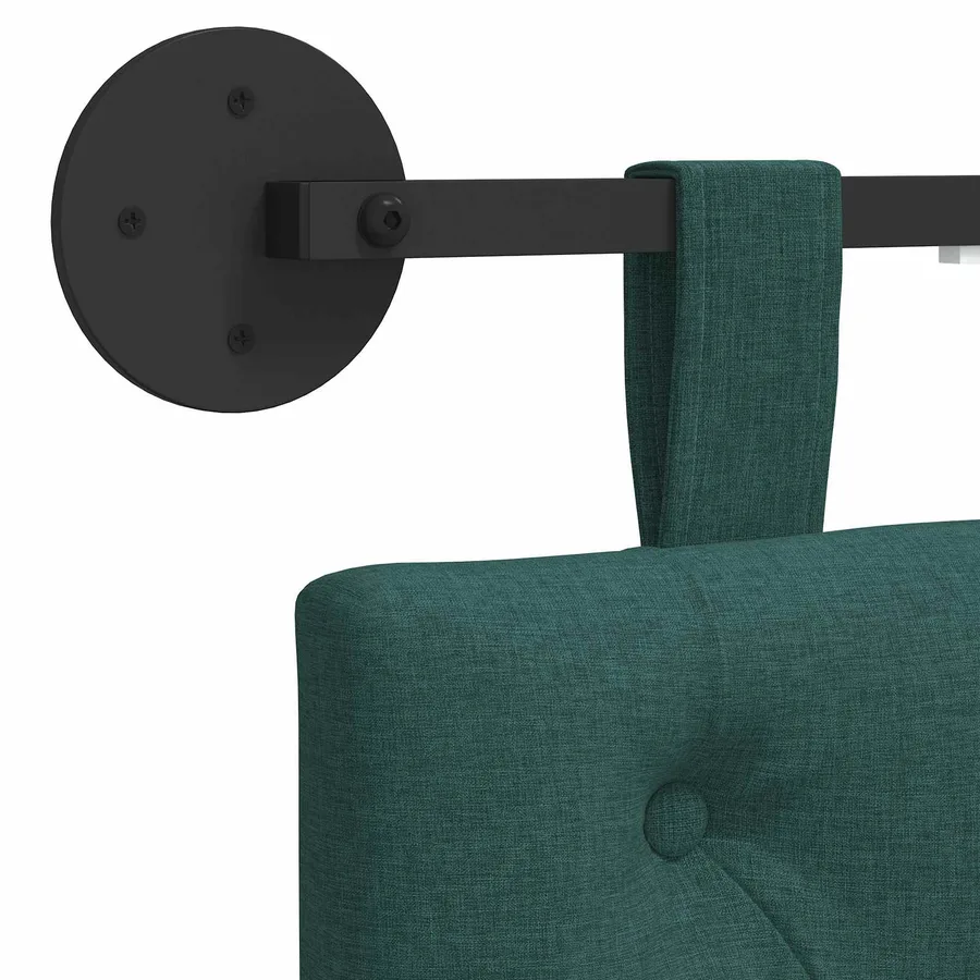 Tête de lit suspendue Avec lumière LED Vert foncé Tissu - 8